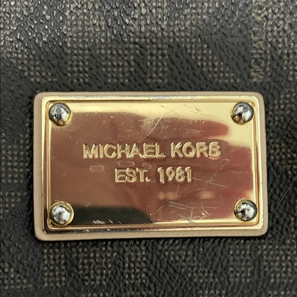 Michael Kors Brown Monogram Crossbody with Gold Hardware - Picture 2 of 11